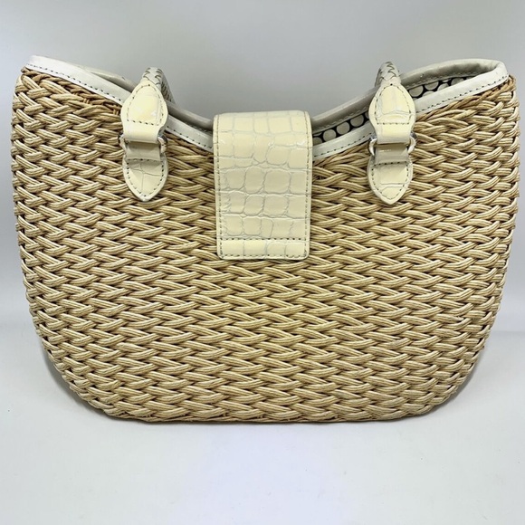 Brighton Tan and White Woven Shoulder Bag - Picture 5 of 9